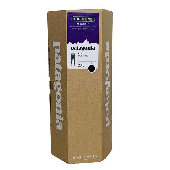 PATAGONIA Capilene Midweight Bottoms Men XXL Black Base Layer Snow Ski 44485 NWT - Picture 4 of 7